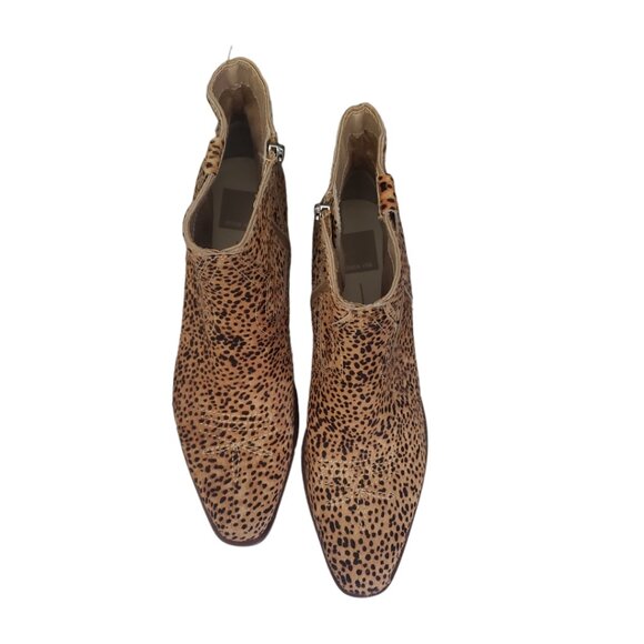 SH145 Dolce Vita NWOT Genuine Cow Hair Animal Print Zip Bootie 9.5 - Picture 4 of 8